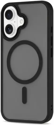 Apple iPhone 16 Hoesje met MagSafe Back Cover Matte Zwart afbeelding 8