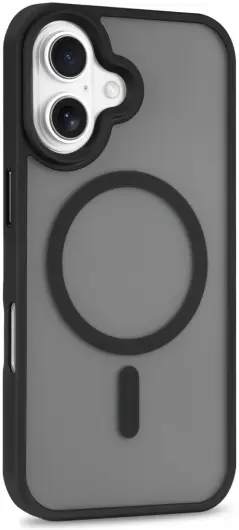 Apple iPhone 16 Hoesje met MagSafe Back Cover Matte Zwart afbeelding 12