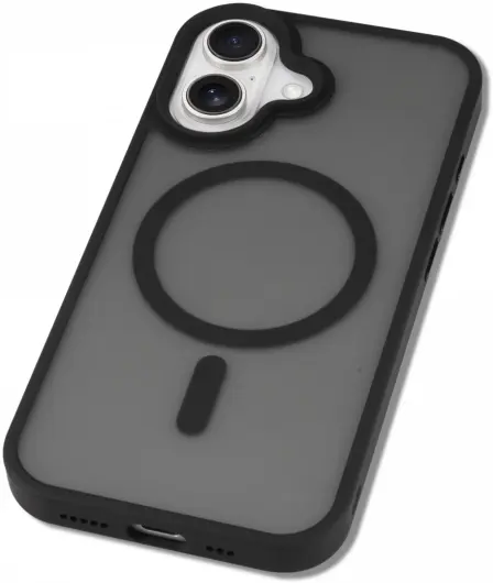 Apple iPhone 16 Hoesje met MagSafe Back Cover Matte Zwart afbeelding 11