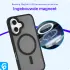 Apple iPhone 16 Hoesje met MagSafe Back Cover Matte Zwart afbeelding 4