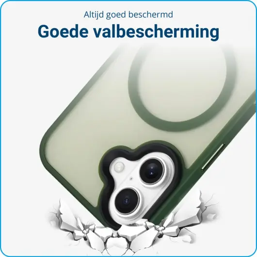 Apple iPhone 16 Plus Hoesje met MagSafe Back Cover Matte Groen afbeelding 5