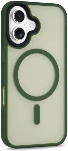 Apple iPhone 16 Plus Hoesje met MagSafe Back Cover Matte Groen afbeelding 11