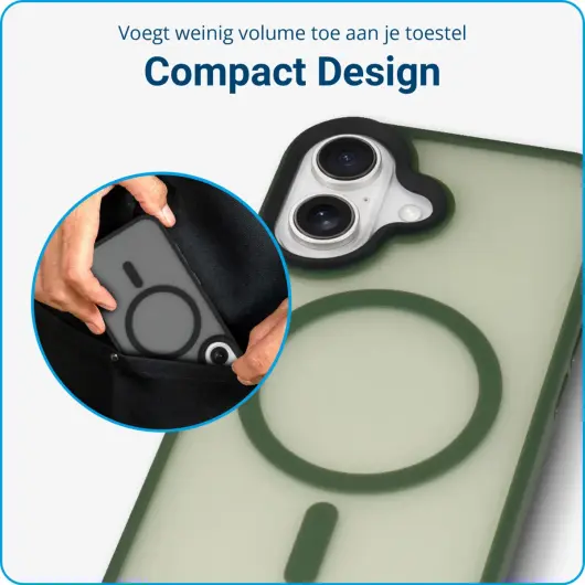 Apple iPhone 16 Plus Hoesje met MagSafe Back Cover Matte Groen afbeelding 4