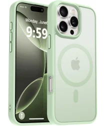 Apple iPhone 16 Pro Hoesje met MagSafe Back Cover Matte Groen