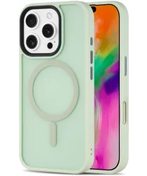 Apple iPhone 16 Pro Hoesje met MagSafe Back Cover Matte Licht Groen