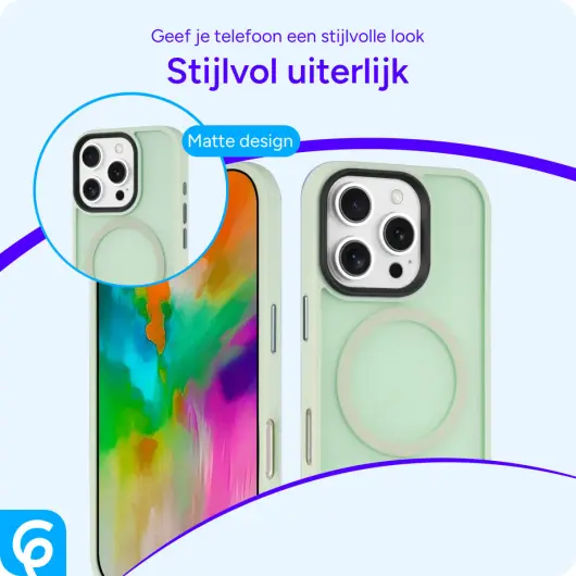 Apple iPhone 16 Pro Hoesje met MagSafe Back Cover Matte Groen afbeelding 6