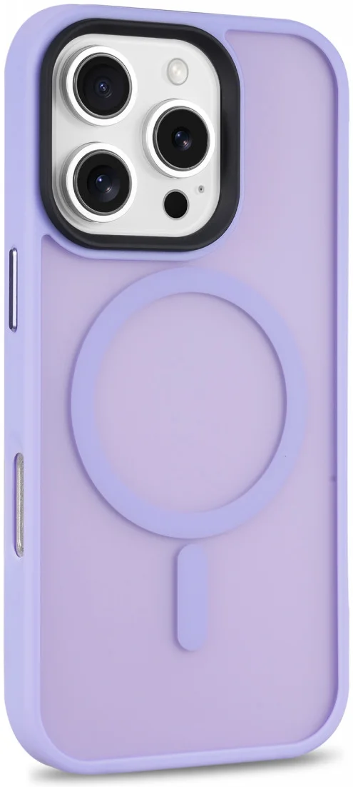 Apple iPhone 16 Pro Hoesje met MagSafe Back Cover Matte Lila afbeelding 11