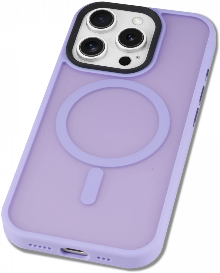 Apple iPhone 16 Pro Hoesje met MagSafe Back Cover Matte Lila afbeelding 12