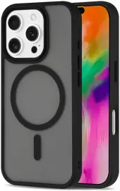 Apple iPhone 16 Pro Hoesje met MagSafe Back Cover Matte Zwart afbeelding