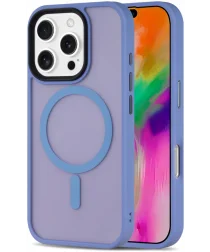 Apple iPhone 16 Pro Hoesje met MagSafe Back Cover Matte Licht Blauw