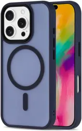 Apple iPhone 16 Pro Max Hoesje met MagSafe Back Cover Matte Blauw afbeelding