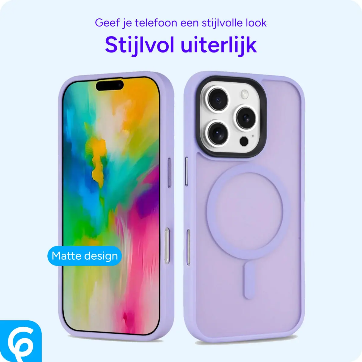 Apple iPhone 16 Pro Max Hoesje met MagSafe Back Cover Matte Lila afbeelding 4