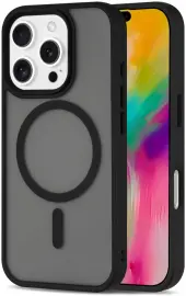 Apple iPhone 16 Pro Max Hoesje met MagSafe Back Cover Matte Zwart afbeelding