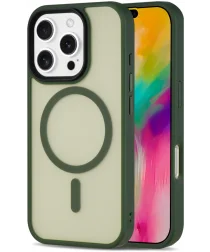 Apple iPhone 16 Pro Max Hoesje met MagSafe Back Cover Matte Donker Groen