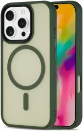 Apple iPhone 16 Pro Max Hoesje met MagSafe Back Cover Matte Donker Groen afbeelding
