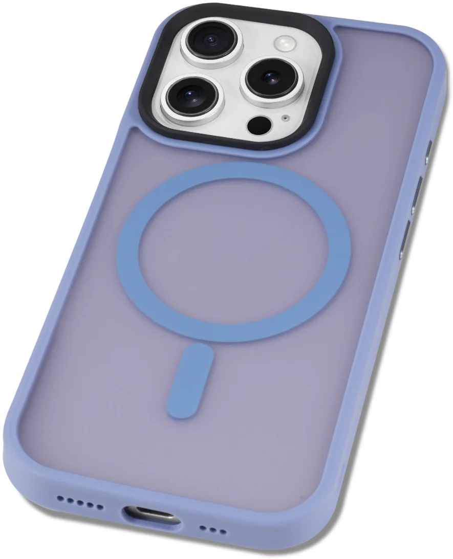 Apple iPhone 16 Pro Max Hoesje met MagSafe Back Cover Matte Lichtblauw afbeelding 12