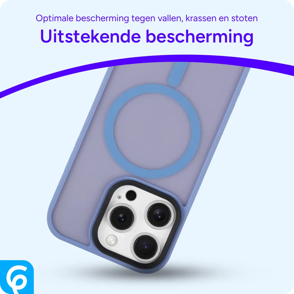 Apple iPhone 16 Pro Max Hoesje met MagSafe Back Cover Matte Lichtblauw afbeelding 2
