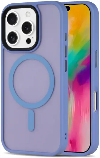 Apple iPhone 16 Pro Max Hoesje met MagSafe Back Cover Matte Lichtblauw afbeelding 7