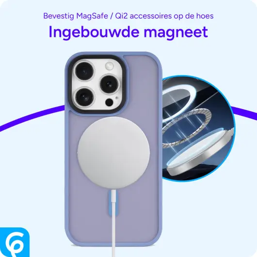 Apple iPhone 16 Pro Max Hoesje met MagSafe Back Cover Matte Lichtblauw afbeelding 6
