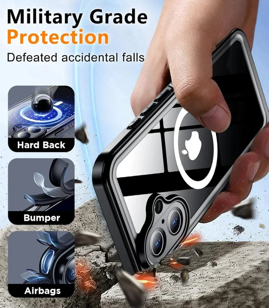 SBG Outdoor Case Apple iPhone 16 Plus Waterdicht met MagSafe / Qi2 Zwart afbeelding 6