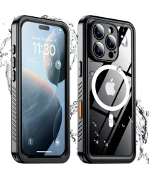 SBG iPhone 16 Pro Hoesje Waterdicht met MagSafe Transparant/Zwart