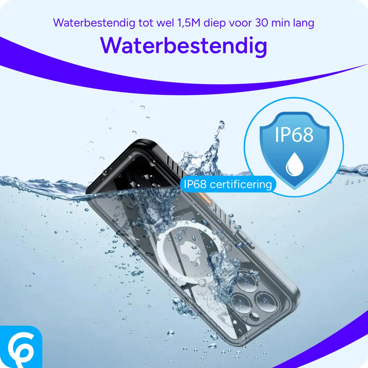 SBG Outdoor Case Apple iPhone 16 Pro Waterdicht met MagSafe / Qi2 Zwart afbeelding 5