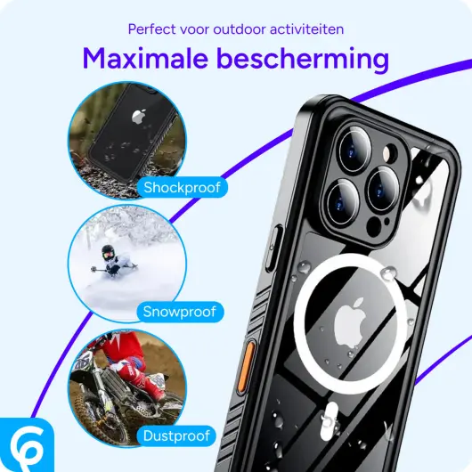 SBG Outdoor Case Apple iPhone 16 Pro Waterdicht met MagSafe / Qi2 Zwart afbeelding 4