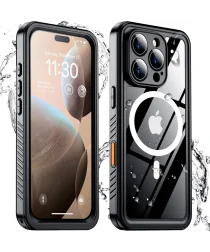 SBG iPhone 16 Pro Max Hoesje Waterdicht met MagSafe Transparant/Zwart