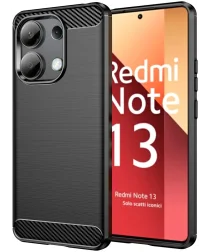 Xiaomi Redmi Note 13 4G Hoesje Geborsteld TPU Flexibele Back Cover Zwart