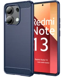 Xiaomi Redmi Note 13 4G Hoesje Geborsteld TPU Flexibele Back Cover Blauw