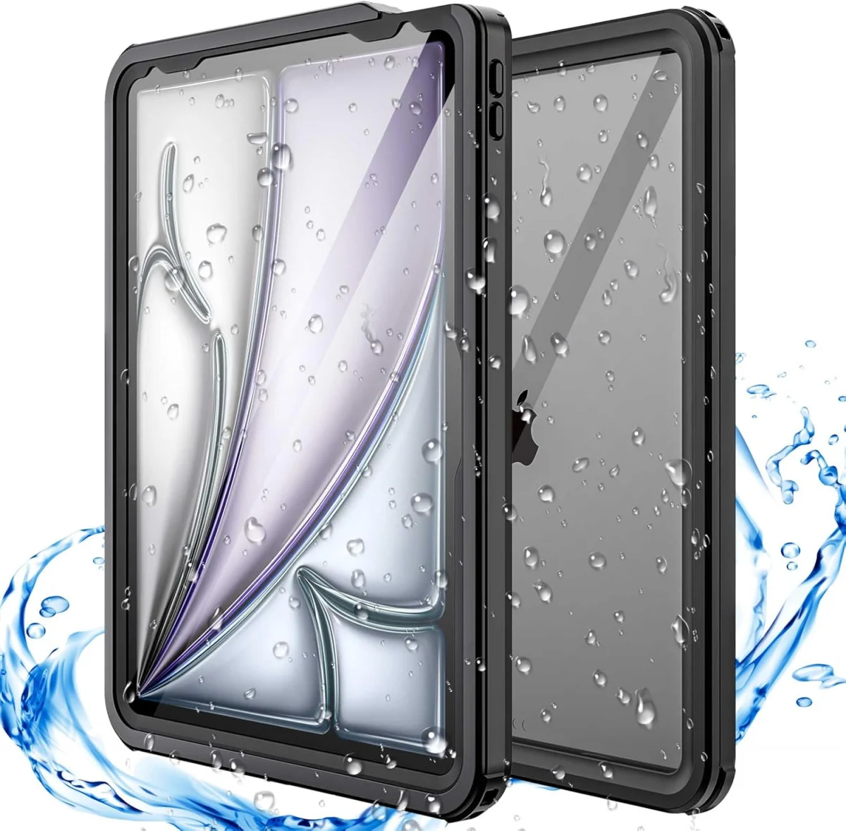Apple iPad Pro 13 (2024) Hoes Waterdicht Full Protect Cover IP68 Zwart afbeelding 1