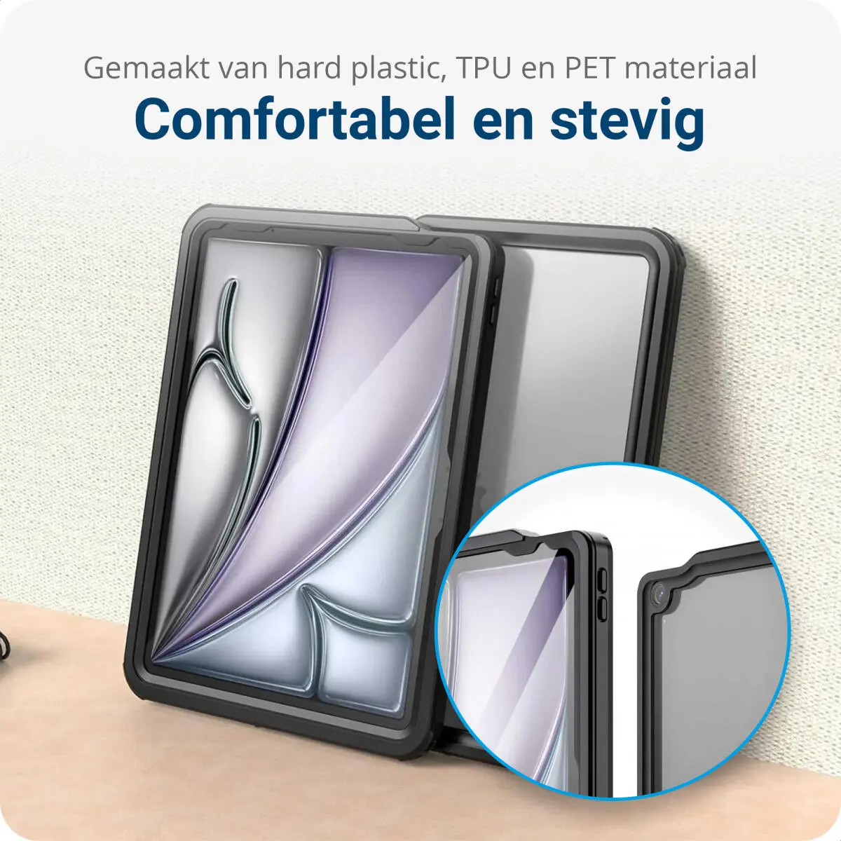 Apple iPad Pro 13 (2024) Hoes Waterdicht Full Protect Cover IP68 Zwart afbeelding 6