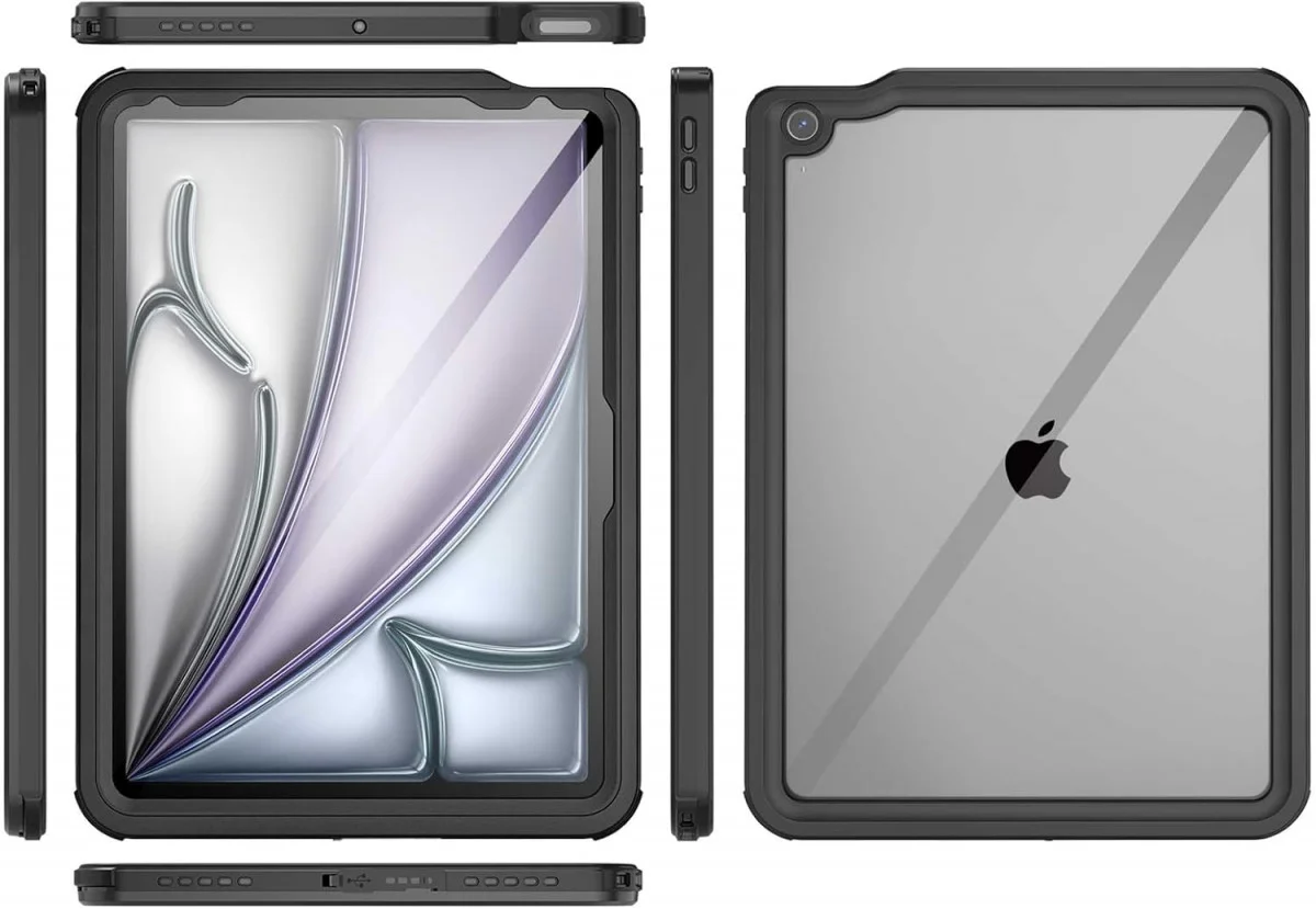 Apple iPad Pro 13 (2024) Hoes Waterdicht Full Protect Cover IP68 Zwart afbeelding 8