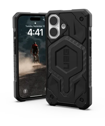 UAG Monarch Pro Apple iPhone 16 Hoesje MagSafe Back Cover Carbon Fiber Hoesjes