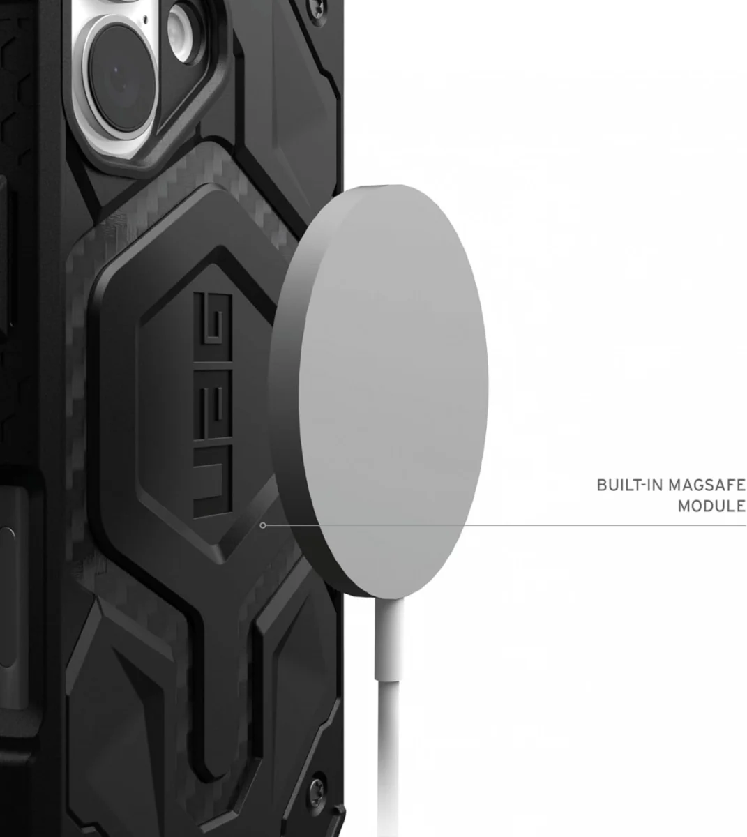 UAG Monarch Pro Apple iPhone 16 Hoesje MagSafe Back Cover Carbon Fiber afbeelding 5