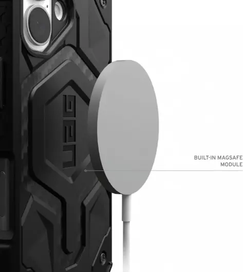 UAG Monarch Pro Apple iPhone 16 Hoesje MagSafe Back Cover Carbon Fiber afbeelding 5