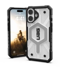 Urban Armor Gear Pathfinder Clear Apple iPhone 16 Hoesje Back Cover Ice