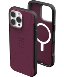 UAG Civilian Apple iPhone 16 Pro Hoesje MagSafe Back Cover Bordeaux