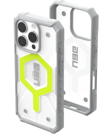 Urban Armor Gear Pathfinder Clear Apple iPhone 16 Pro Hoesje Back Cover Neon Hoesjes