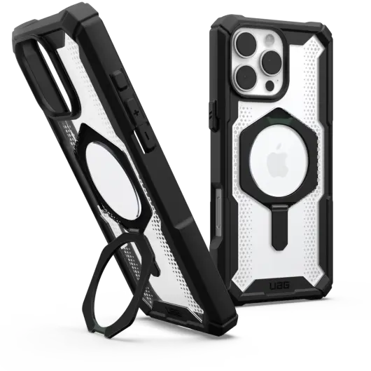 UAG Plasma XTE iPhone 16 Pro Max Hoesje MagSafe Stand Back Cover Clear Zwart afbeelding 1