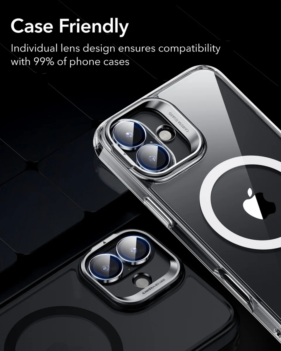 ESR Armorite iPhone 16 / 16 Plus Camera Lens Protector Glas Zwart afbeelding 3