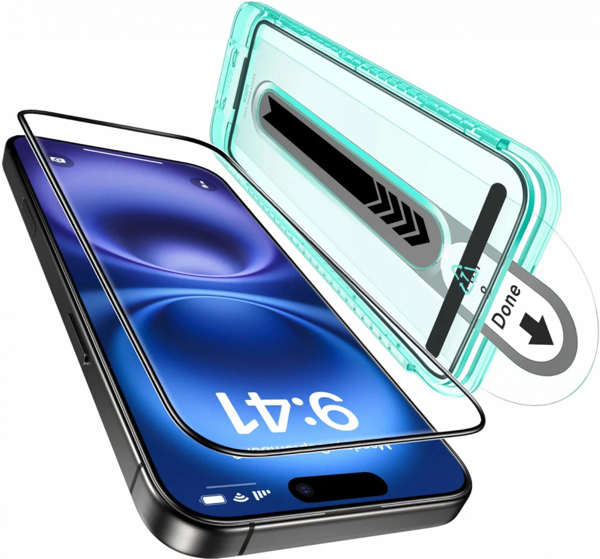 ESR iPhone 16 Screen Protector Tempered Glass met Montageframe (1-Pack) afbeelding 2