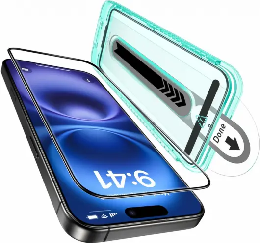 ESR iPhone 16 Screen Protector Tempered Glass met Montageframe (1-Pack) afbeelding 2
