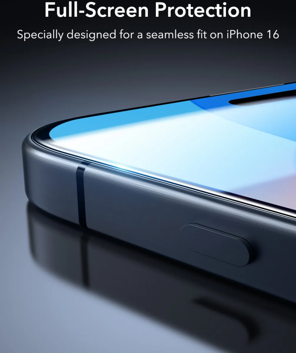 ESR iPhone 16 Screen Protector Tempered Glass met Montageframe (2-Pack) afbeelding 6