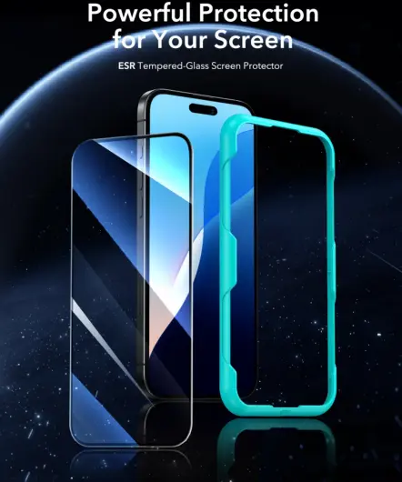 ESR iPhone 16 Screen Protector Tempered Glass met Montageframe (2-Pack) afbeelding 9