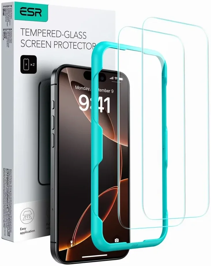 ESR Apple iPhone 16 Pro Screen Protector met Montageframe (2-Pack) afbeelding 1