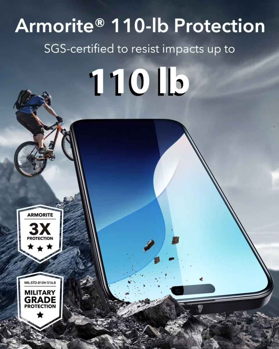 ESR Armorite Apple iPhone 16 Pro Max Screen Protector Tempered Glass afbeelding 2
