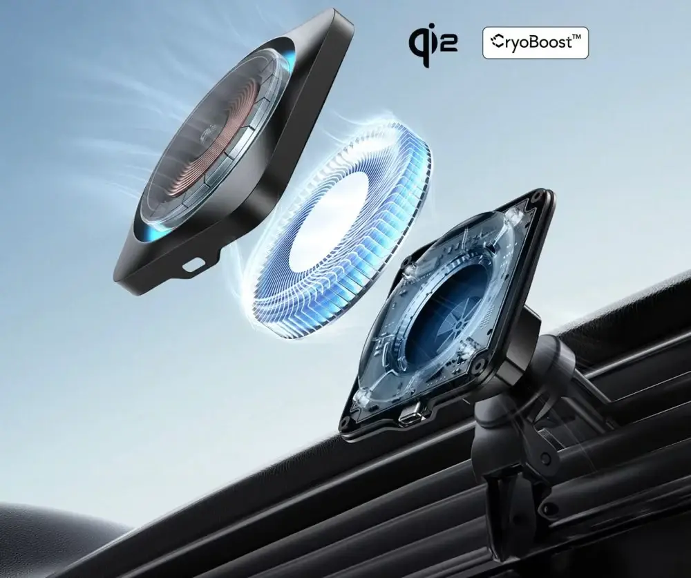 ESR HaloLock Magnetische Dashboard / Ventilatie Autohouder met Opladen Qi2 15W afbeelding 5