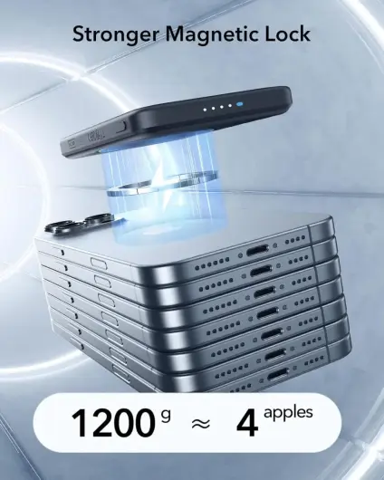 ESR Qi2 MagSlim 15W Powerbank met Magsafe 5.000mAh Zwart afbeelding 8