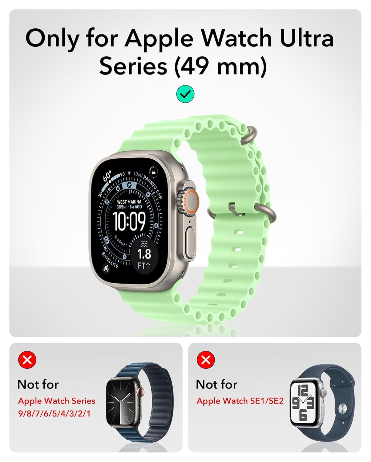 ESR - Apple Watch Ultra 3/2/1 Hoesje - met 2-Pack Screen Protector - Titanium afbeelding 4